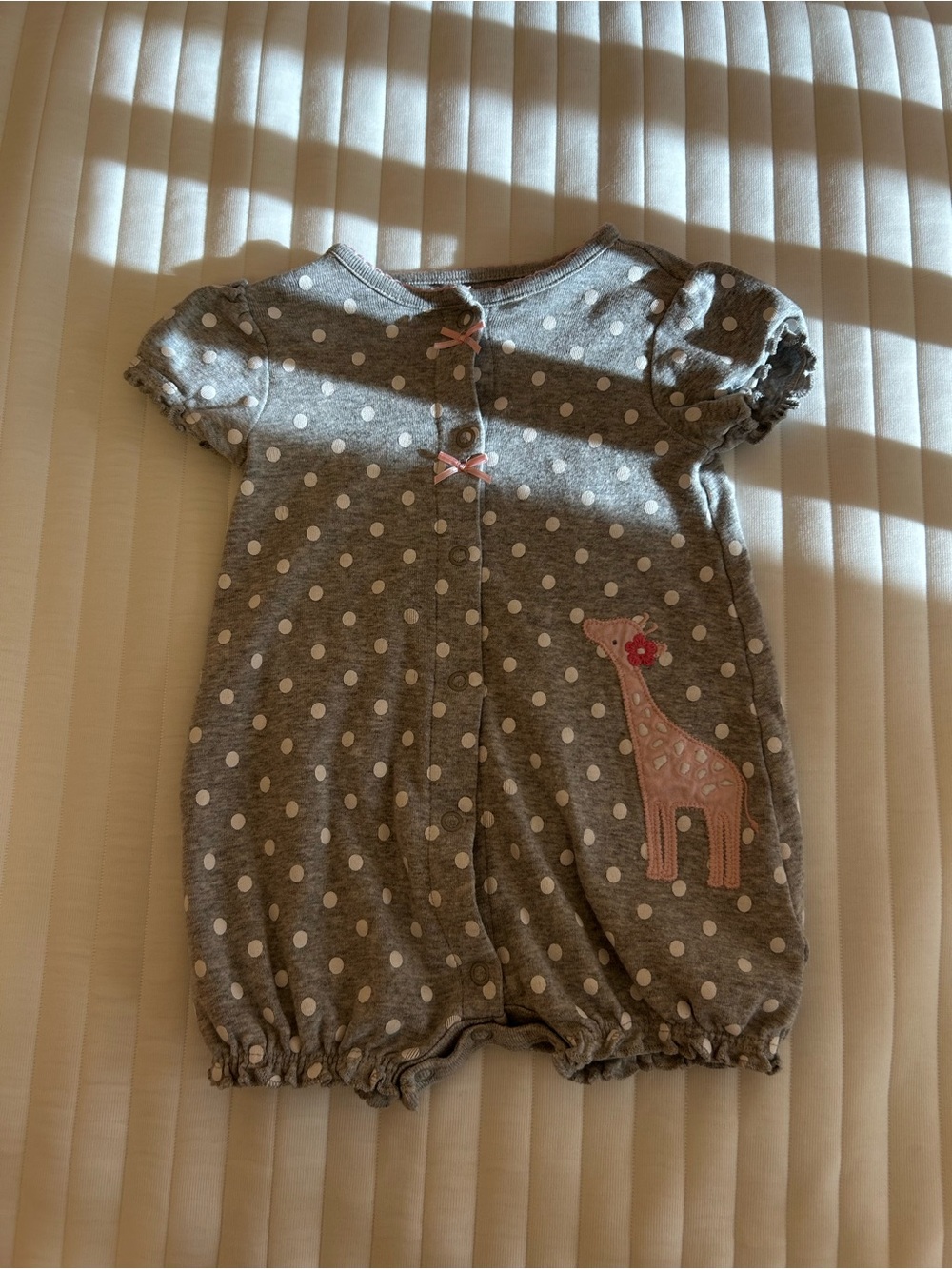 Carter's Grey and White Polka Dot Baby Bubble One Piece